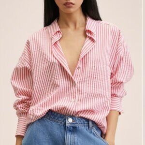 MANGO Oversize striped shirt